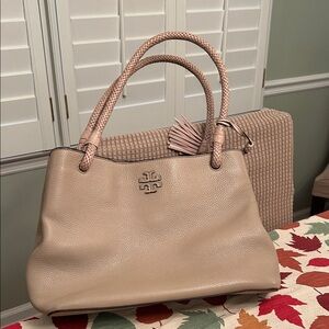 Tory Burch Beige Leather Shoulder Bag